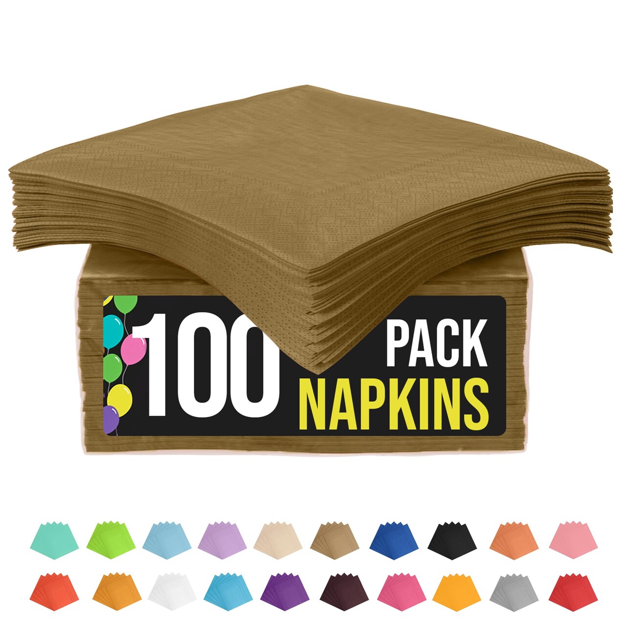 Party Solids Paper Napkins Disposable Everyday 100 Pcs 2 Ply Napkins Paper Everyday For Parties & Party Supplies